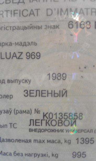 ЛуАЗ 969, 1989 г.