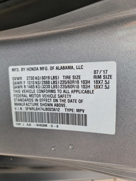Honda Odyssey V, 7 мест, 2018 г.