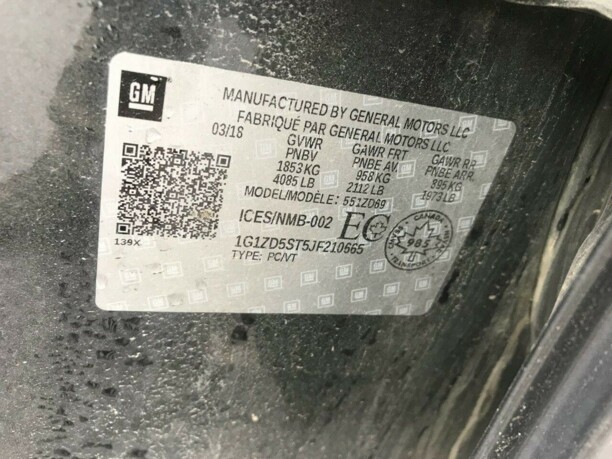 Chevrolet Malibu IX, 2018 г.