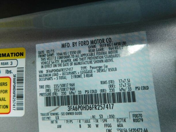 Ford Fusion USA II, 2015 г.