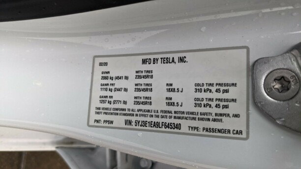 Tesla Model 3, 2020 г.