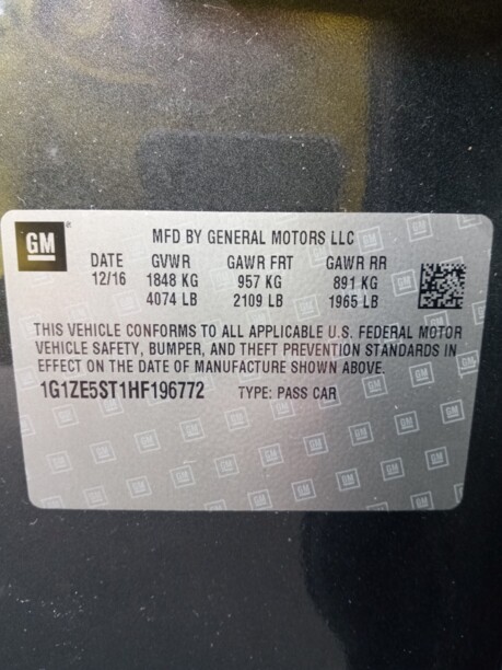 Chevrolet Malibu IX, 2016 г.