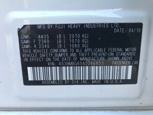 Subaru Legacy V, 2010 г.
