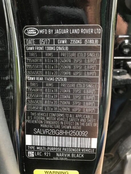Land Rover Range Rover Evoque I · Рестайлинг, 2017 г.