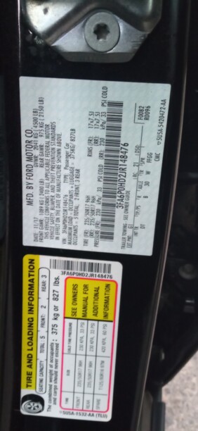 Ford Fusion USA II · Рестайлинг, 2017 г.