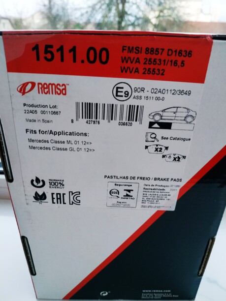 Тормозная колодка для Mercedes-Benz GL-Класс X166 2012-2016
